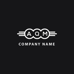 AQM letter logo design on black background. AQM  creative initials letter logo concept. AQM letter design.
