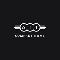 ATI letter logo design on black background. ATI  creative initials letter logo concept. ATI letter design.
