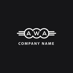 AWA letter logo design on black background. AWA  creative initials letter logo concept. AWA letter design. - obrazy, fototapety, plakaty