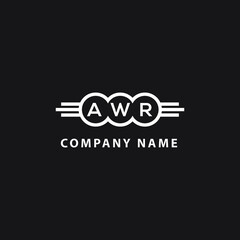 AWR letter logo design on black background. AWR  creative initials letter logo concept. AWR letter design.