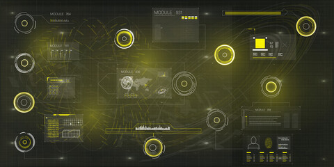 Callout frames in HUD style. HUD, UI, GUI interface elements. Set of vector elements
