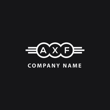 AXF letter logo design on black background. AXF  creative initials letter logo concept. AXF letter design.