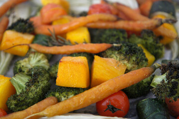 Mixed Chunky Roasted Vegetables Straight Out of the Oven