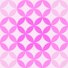 Pink Four Leaf circle tile seamless pattern. Digital illustration background