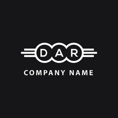 DAR letter logo design on black background. DAR  creative circle letter logo concept. DAR letter design.