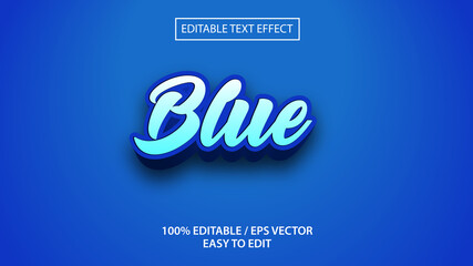 blue text effect eps Premium vector 