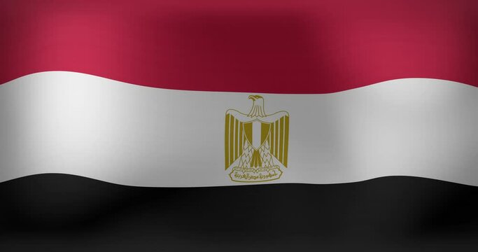 Animation of moving flag of egypt waving
