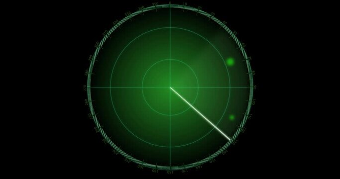 Animation of radar with spots moving on black background