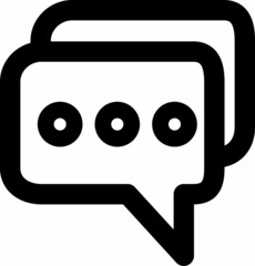 vector icon illustration of chat outline on transparent background 