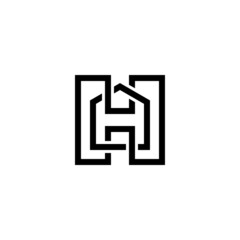 h initial home logo design vector template