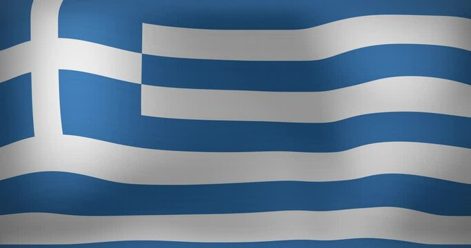 Animation of waving flag of greece