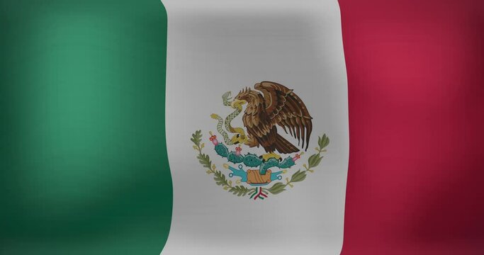Animation of waving flag of mexico