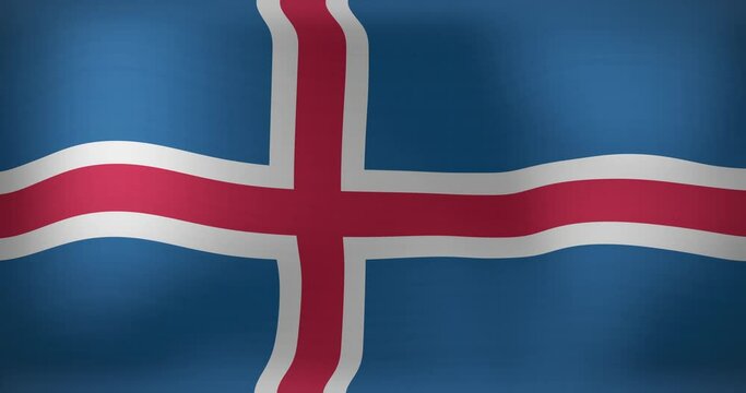 Animation of waving flag of island