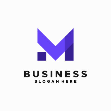 Modern Geometric M Initial logo designs concept vector, Business Initial Letter logo