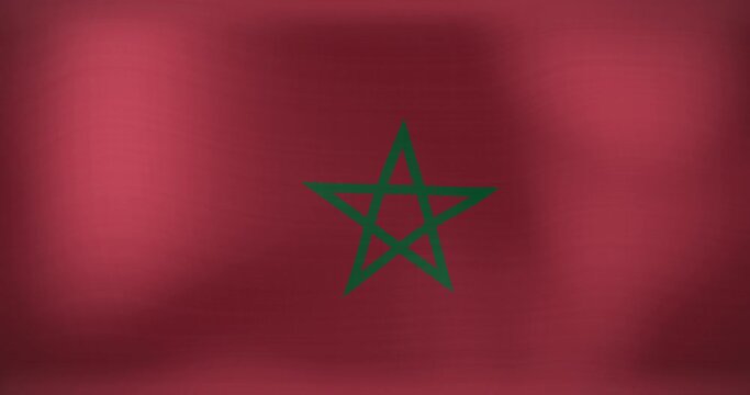 Animation of waving flag of morocco