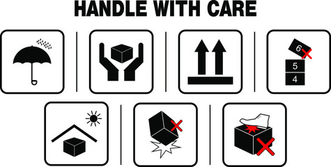 set of icons Handle with care
