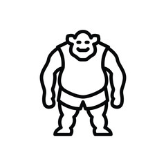 Black line icon for giant