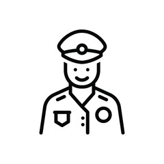 Black line icon for guard