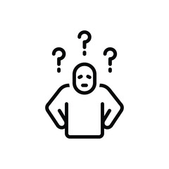 Black line icon for concerns