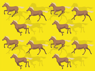 Missouri Fox Trotter Running Animation Seamless Wallpaper Background