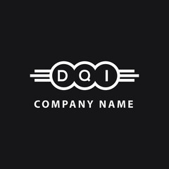 DQI letter logo design on black background. DQI  creative circle letter logo concept. DQI letter design.