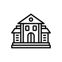 Black line icon for museum