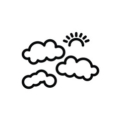 Black line icon for clouds