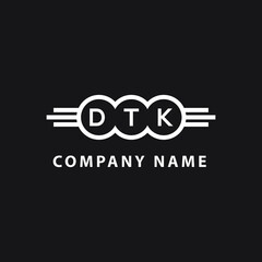 DTK letter logo design on black background. DTK  creative initials letter logo concept. DTK letter design.