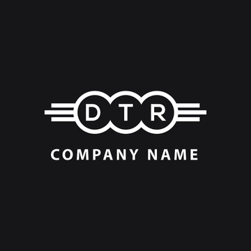 DTR letter logo design on black background. DTR  creative initials letter logo concept. DTR letter design.