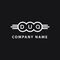 DUQ letter logo design on black background. DUQ  creative initials letter logo concept. DUQ letter design.