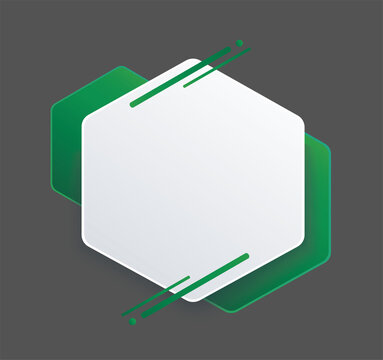 Green Hexagon Background Template Vector