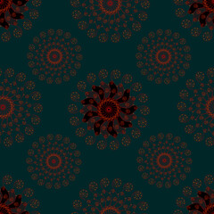 Seamless pattern with ornamental shapes