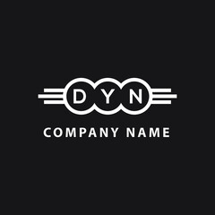 DYN letter logo design on black background. DYN  creative initials letter logo concept. DYN letter design.