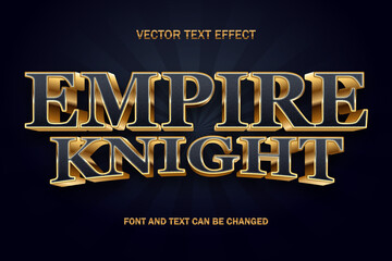 Fototapeta na wymiar empire knight premium gold 3d text editable text effect font style template