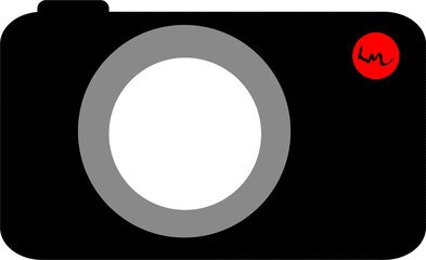 camera in vector black and white