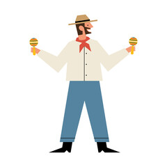 male farmer playing maracas