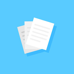 Flat Vector Icon of Stack of Documents or File, Vector and Illustration.