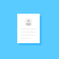 Flat icon of Resume isolated on white background, Vector and Illustration.