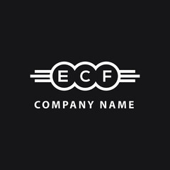 ECF letter logo design on black background. ECF creative  initials letter logo concept. ECF letter design.