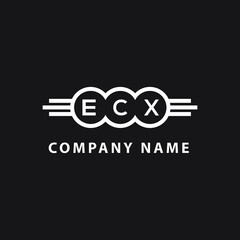 ECX letter logo design on black background. ECX  creative circle letter logo concept. ECX letter design.
