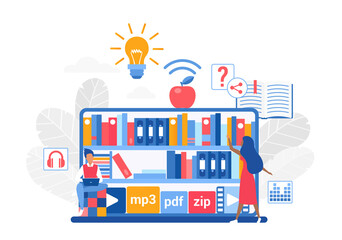 Online library and digital repository of virtual books. Audio and video educational materials