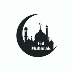 Eid Mubarak moon vector design