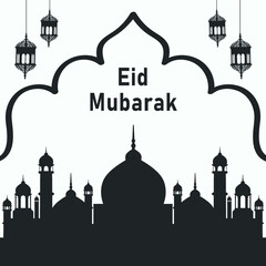 Eid Mubarak post design vector