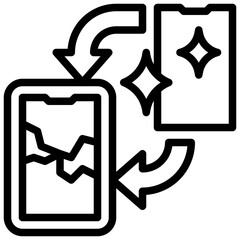 SCREEN REPLACEMENT line icon