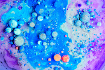 カラフルな絵具と水玉 アブストラクト背景
