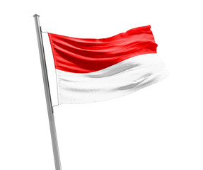 Indonesia national flag cloth fabric waving on the sky - Image