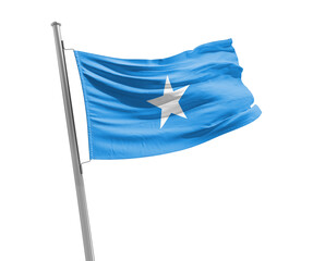 Somalianational flag cloth fabric waving on white background.