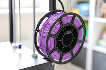 Fishing line, reel of material for printing on a 3D printer. Polymer plastic
