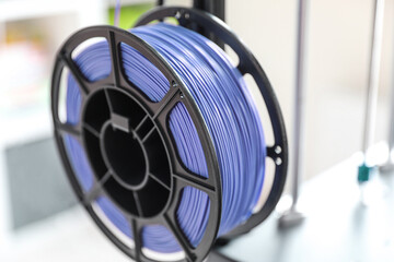 Fishing line, reel of material for printing on a 3D printer. Polymer plastic - obrazy, fototapety, plakaty
