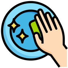 DISH WASHING Filled Outline